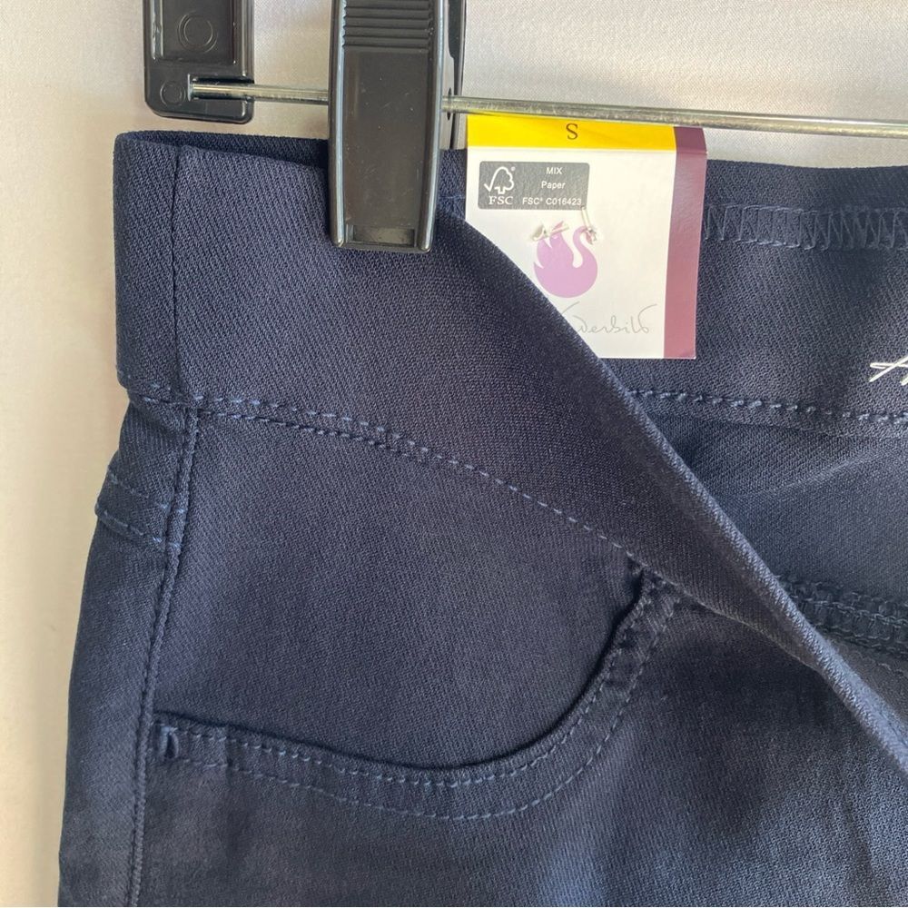 Gloria Vanderbilt Zoey Pull On Dark Blue Straight Leg Slim Fit Pants - Picture 6 of 8